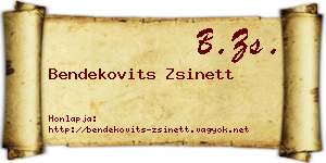 Bendekovits Zsinett névjegykártya
